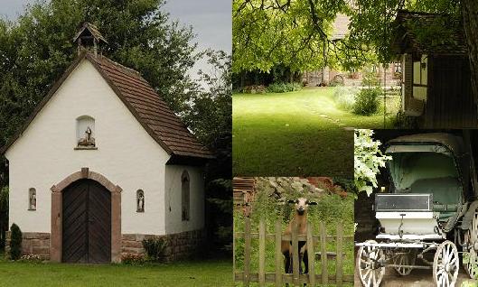 Geweihte Kapelle, mitten in ländlicher Idylle.